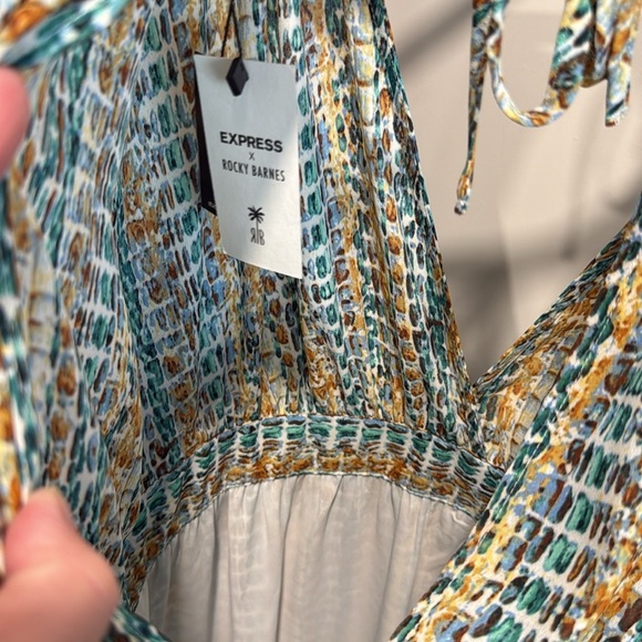 Express x Rocky Barnes Multicolor Maxi Dress NWT - Picture 9 of 11